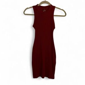 SKIMS Ribbed Sleeveless Bodycon Mini Dress - Wine